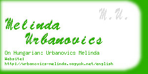 melinda urbanovics business card